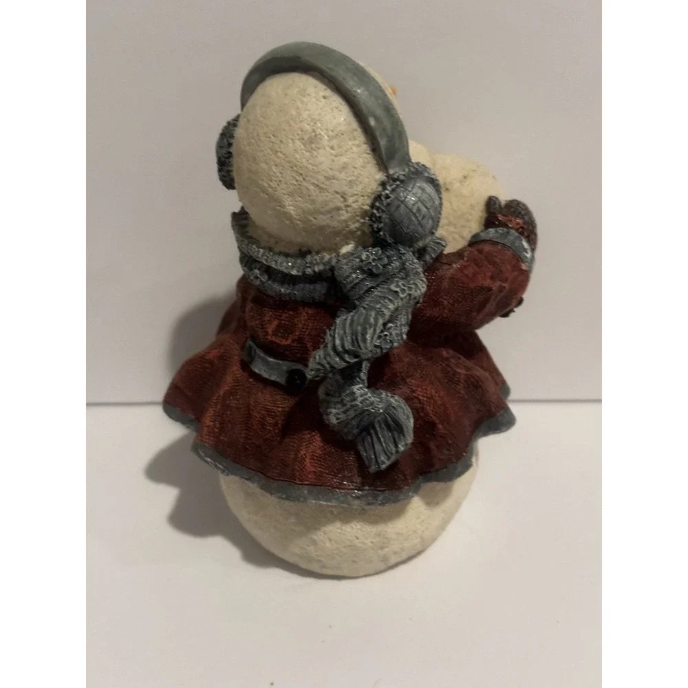 Snowman in Red Coat with Snowball Figurine Frosty Christmas Holiday Decor 6